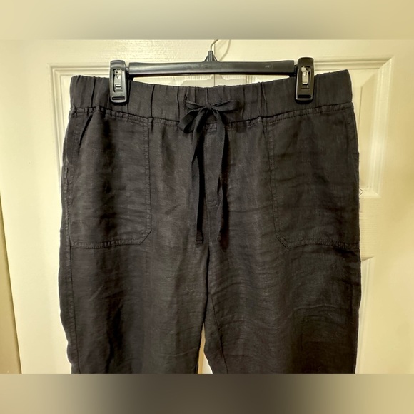 Caslon Women's Linen Jogger Elastic Waist Pull On Pants Black size Medium EUC - Picture 2 of 9